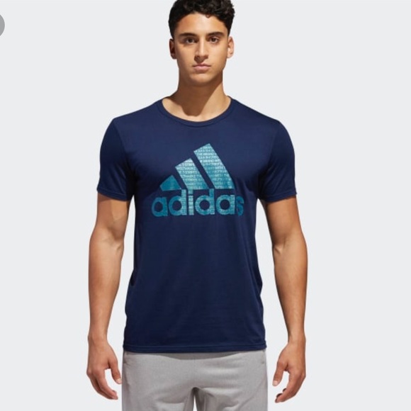 50% sale Adidas T-shirt NEW blue with 2 Xl - Picture 2 of 7
